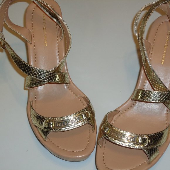Gold Cork Wedge Sandal - Picture 5 of 16